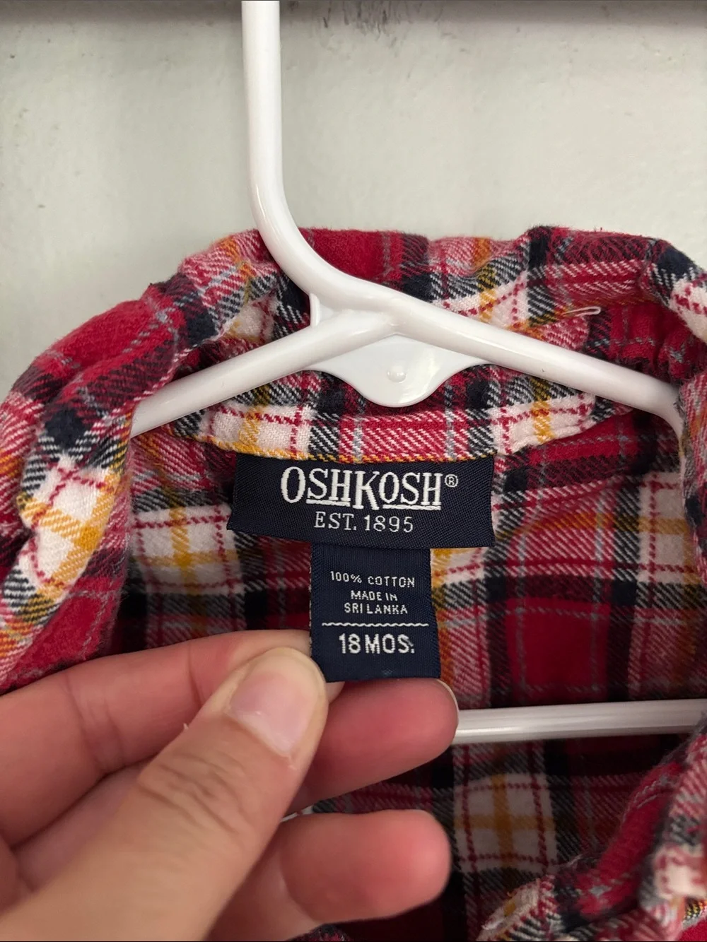 Vintage Oshkosh toddler flannel plaid shirt